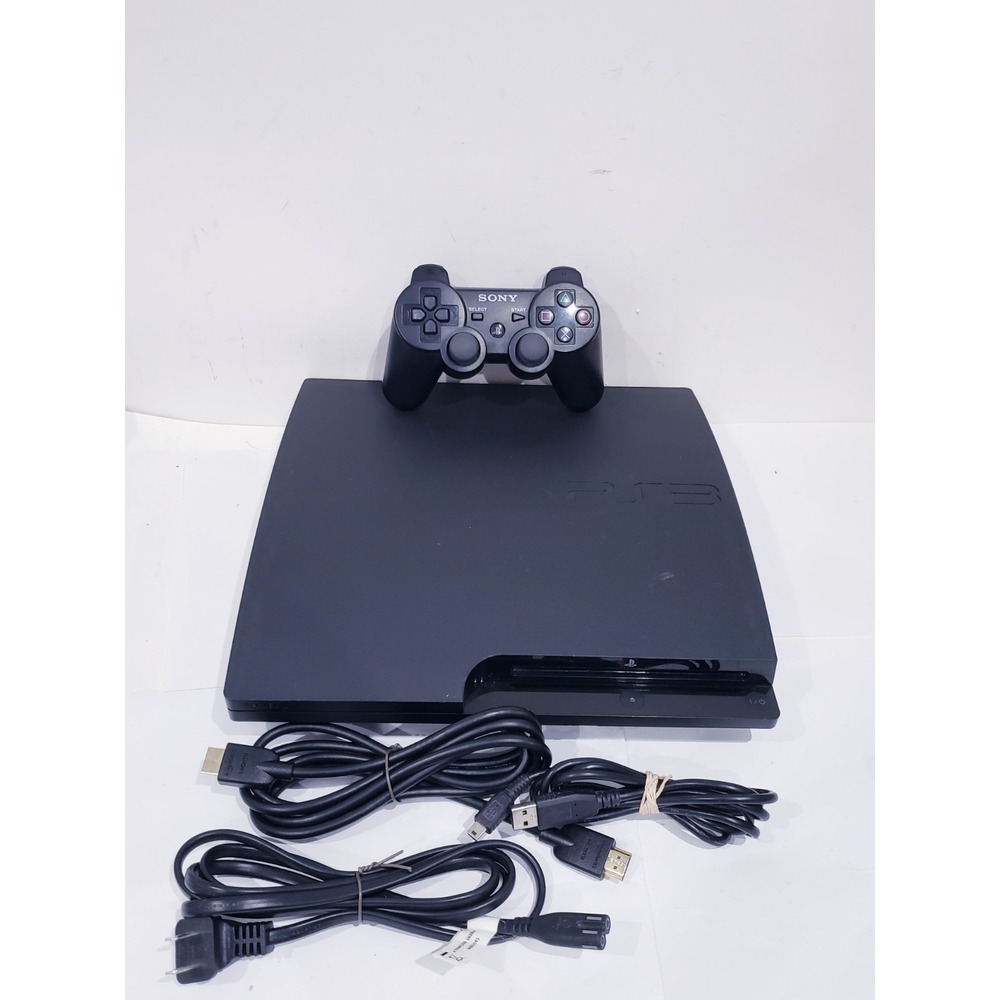 Sony PlayStation 3 Slim PS3 CECH-3001B 320GB Console Bundle - Working
